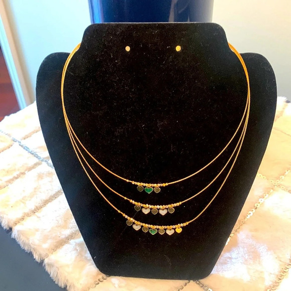 Rare find 750 real Italy gold 11 grams 18 karat  3 tiers Necklace - Picture 1 of 4